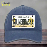 Go Nebraska Novelty License Plate Hat Unconstructed Cotton / Navy