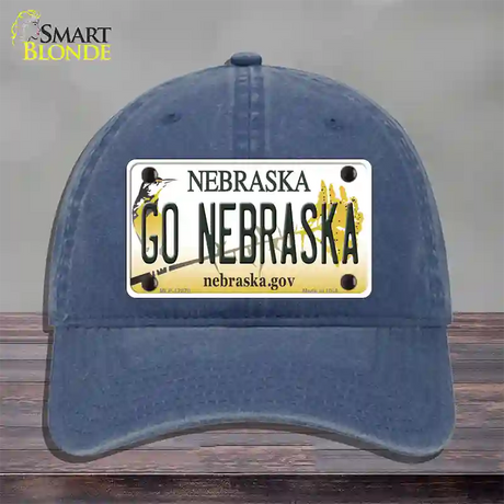 Go Nebraska Novelty License Plate Hat Unconstructed Cotton / Navy