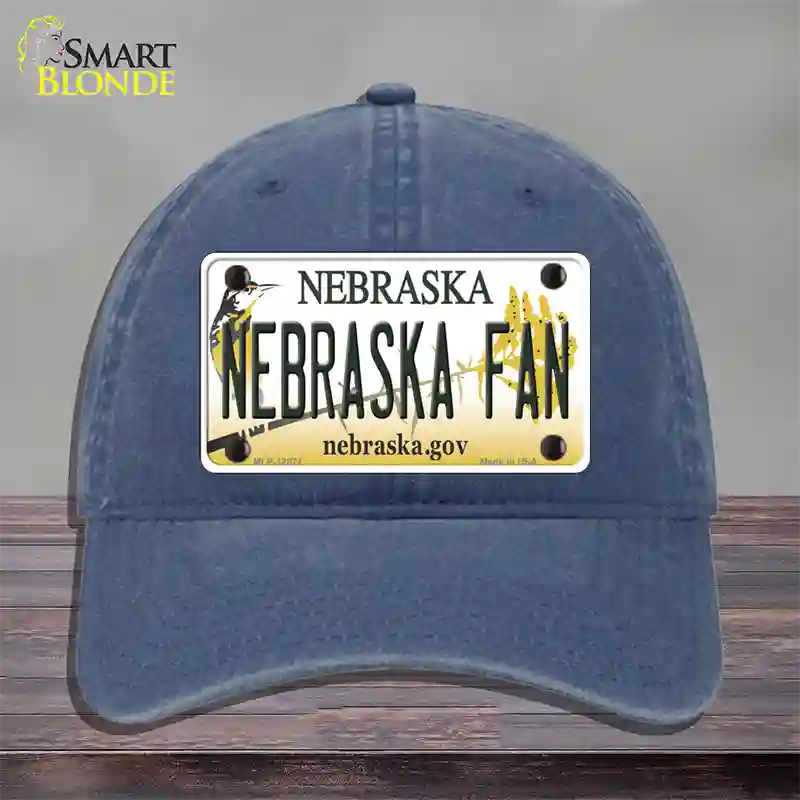 Nebraska Fan Novelty License Plate Hat Unconstructed Cotton / Navy