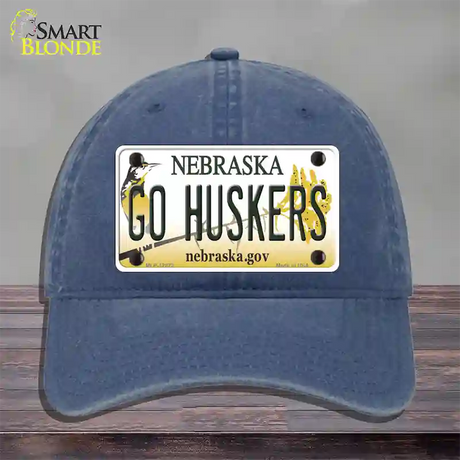 Go Huskers Novelty License Plate Hat Unconstructed Cotton / Navy