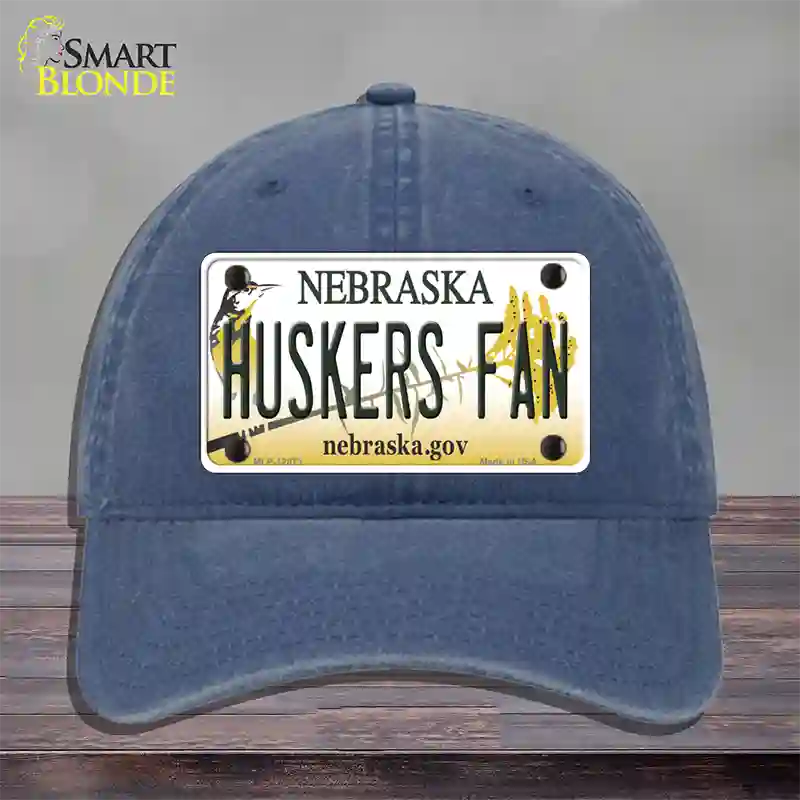 Huskers Fan Novelty License Plate Hat Unconstructed Cotton / Navy