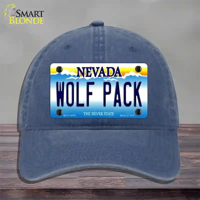 Wolf Pack Novelty License Plate Hat Unconstructed Cotton / Navy