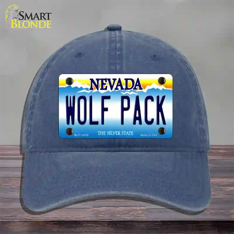 Wolf Pack Novelty License Plate Hat Unconstructed Cotton / Navy