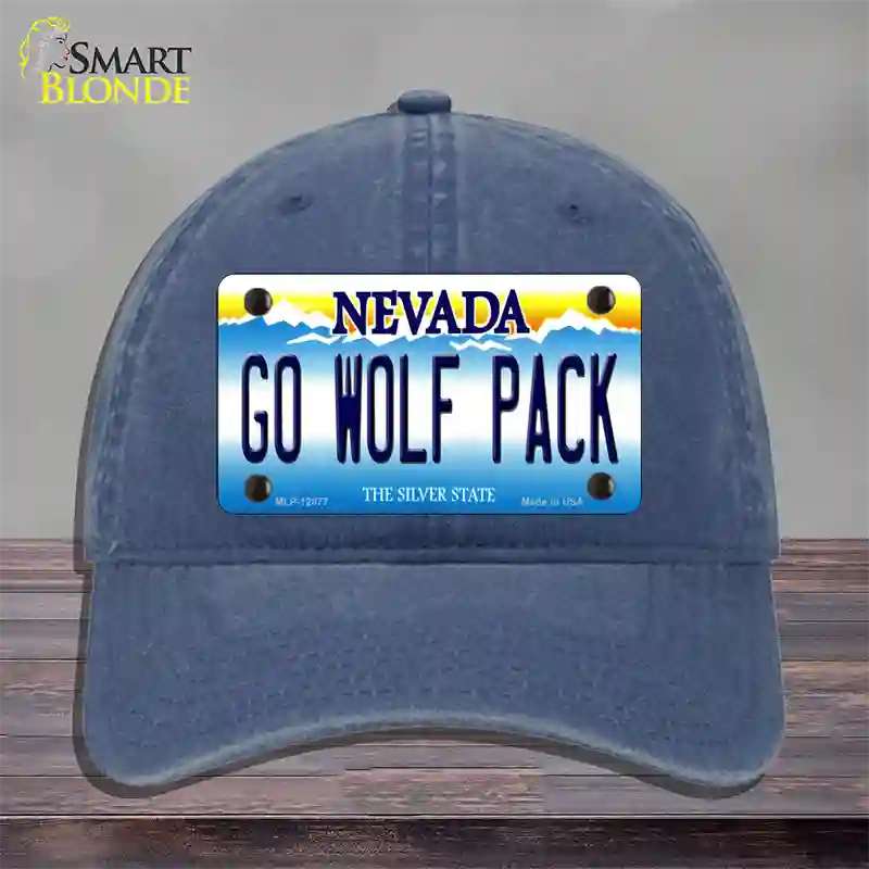 Go Wolf Pack Novelty License Plate Hat Unconstructed Cotton / Navy