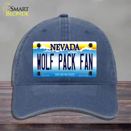 Wolf Pack Fan Novelty License Plate Hat Unconstructed Cotton / Navy