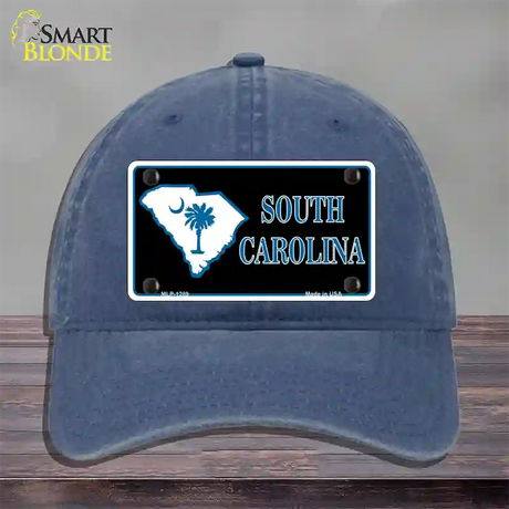 South Carolina Flag Novelty License Plate Hat Unconstructed Cotton / Navy