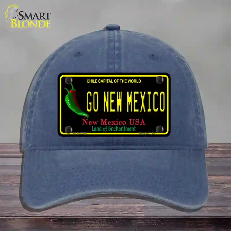 Go New Mexico Novelty License Plate Hat Unconstructed Cotton / Navy