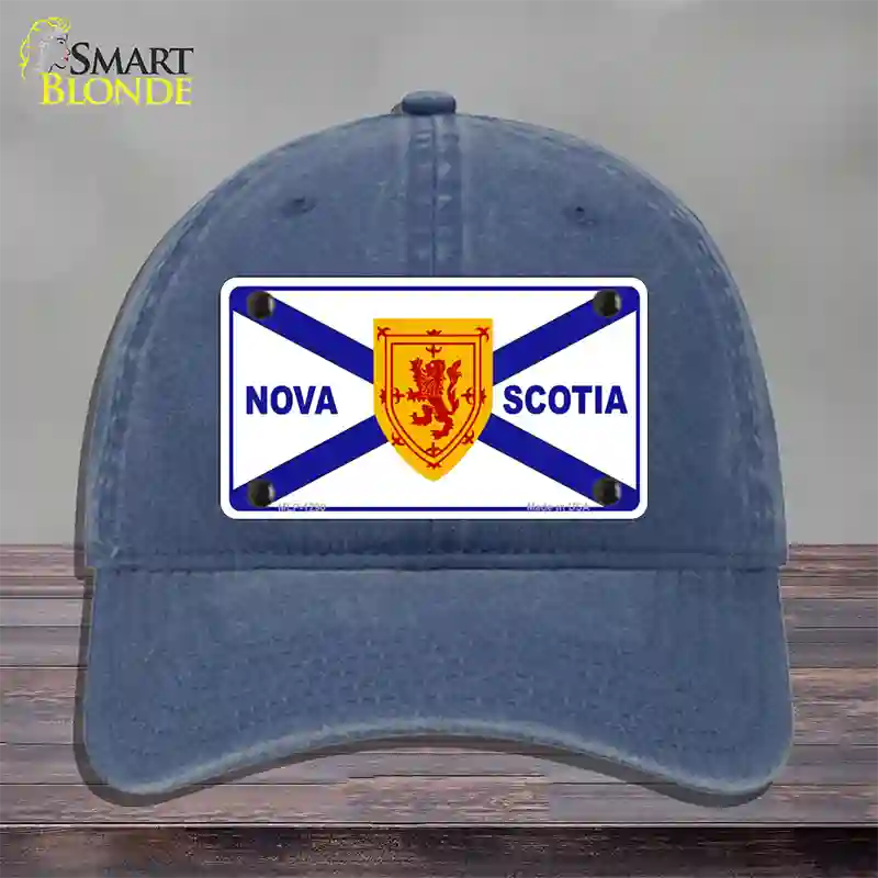 Nova Scotia Flag Novelty License Plate Hat Unconstructed Cotton / Navy