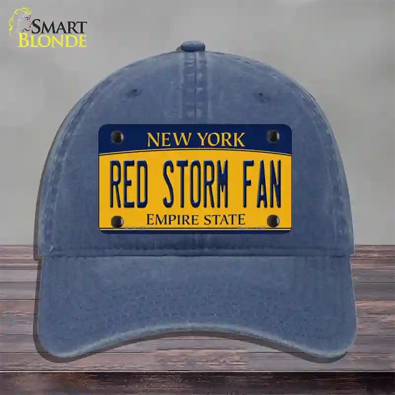 Red Storm Fan Novelty License Plate Hat Unconstructed Cotton / Navy