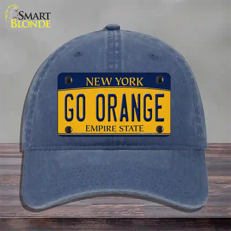 Go Orange Novelty License Plate Hat Unconstructed Cotton / Navy