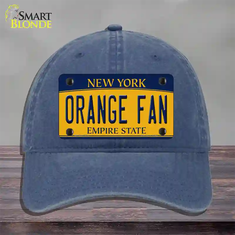 Orange Fan Novelty License Plate Hat Unconstructed Cotton / Navy