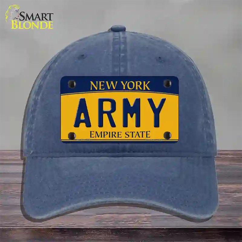 Army Novelty License Plate Hat Unconstructed Cotton / Navy