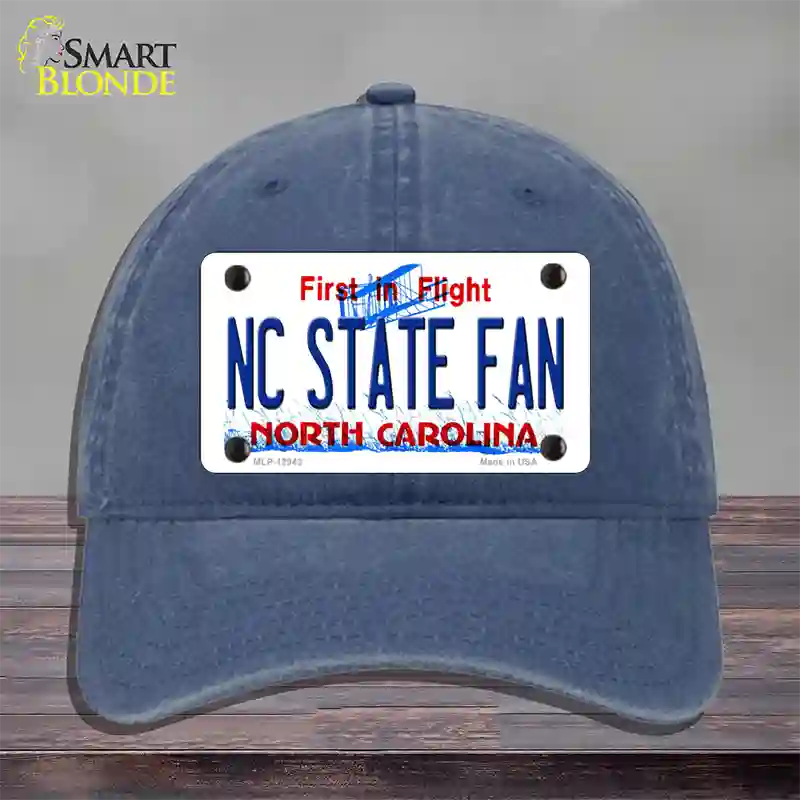 North Carolina State Fan Novelty License Plate Hat Unconstructed Cotton / Navy