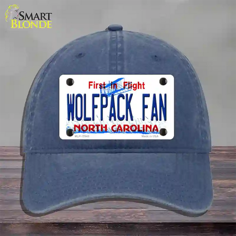 Wolfpack Fan Novelty License Plate Hat Unconstructed Cotton / Navy