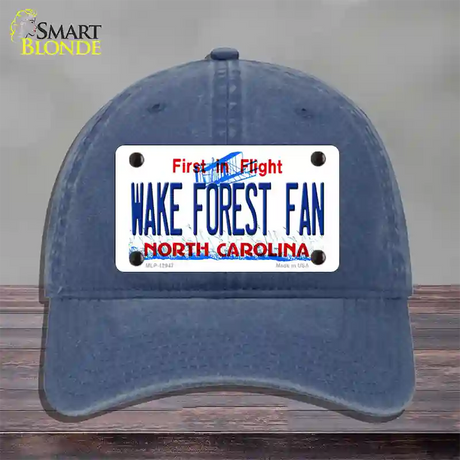 Wake Forest Fan Novelty License Plate Hat Unconstructed Cotton / Navy