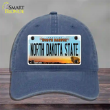 North Dakota State Novelty License Plate Hat Unconstructed Cotton / Navy