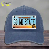 Go North Dakota State Novelty License Plate Hat Unconstructed Cotton / Navy