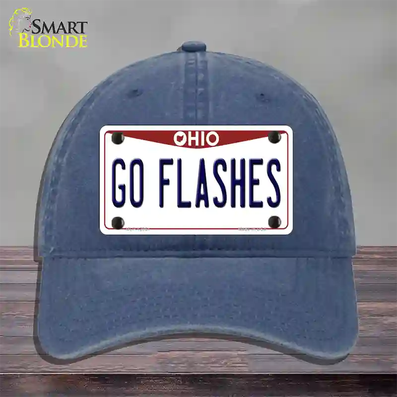 Go Flashes Novelty License Plate Hat Unconstructed Cotton / Navy