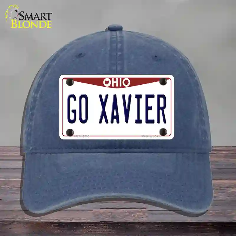 Go Xavier Novelty License Plate Hat Unconstructed Cotton / Navy