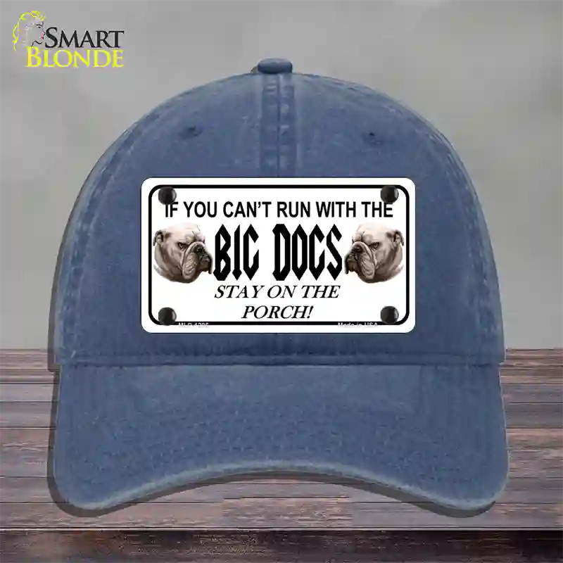 Run With The Big Dogs Novelty License Plate Hat Unconstructed Cotton / Navy