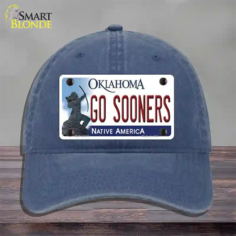 Go Sooners Novelty License Plate Hat Unconstructed Cotton / Navy