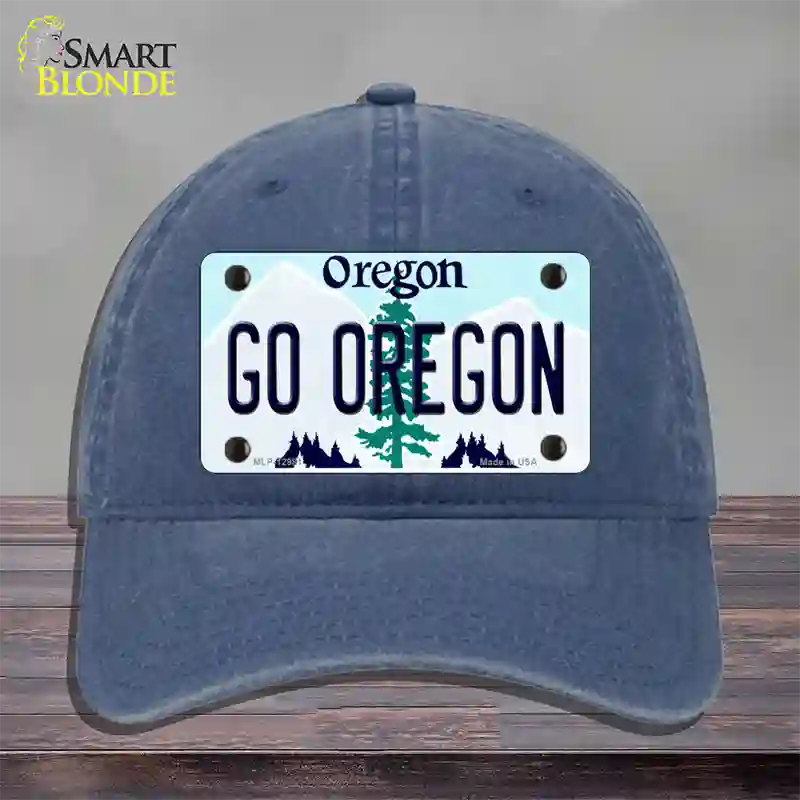 Go Oregon Novelty License Plate Hat Unconstructed Cotton / Navy