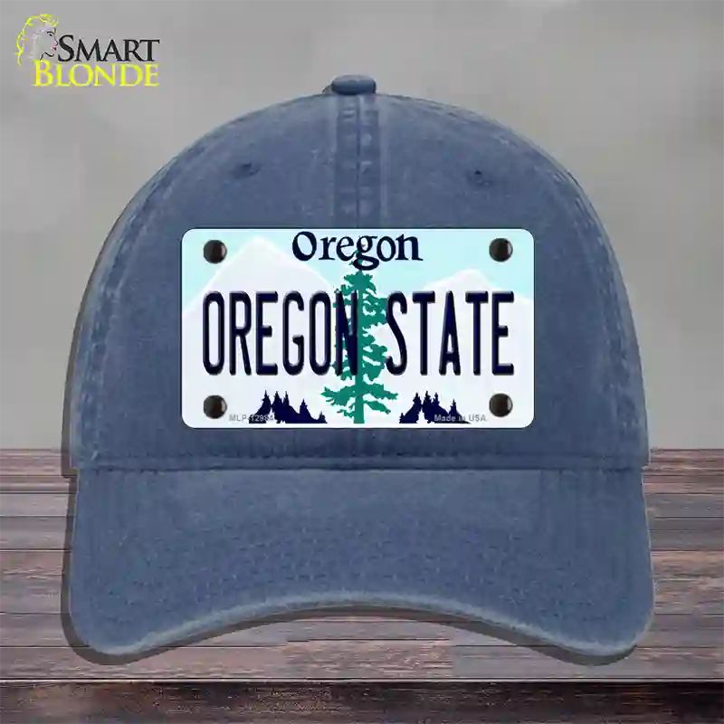 Oregon State Novelty License Plate Hat Unconstructed Cotton / Navy