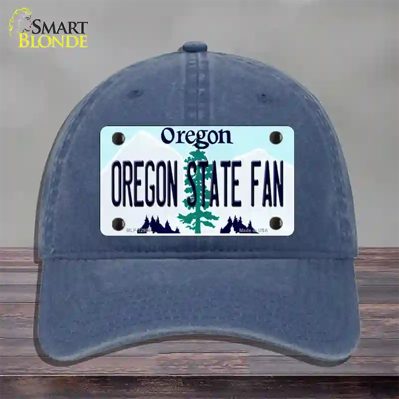 Oregon State Fan Novelty License Plate Hat Unconstructed Cotton / Navy