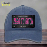 Zero To Bitch Novelty License Plate Hat Unconstructed Cotton / Navy