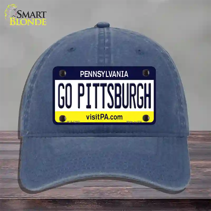 Go Pittsburgh Novelty License Plate Hat Unconstructed Cotton / Navy