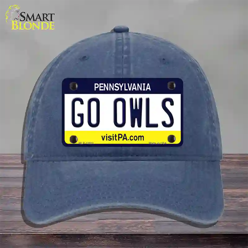 Go Owls Novelty License Plate Hat Unconstructed Cotton / Navy