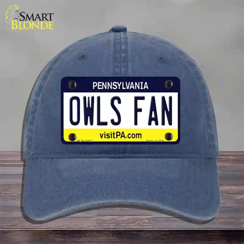 Owls Fan Novelty License Plate Hat Unconstructed Cotton / Navy