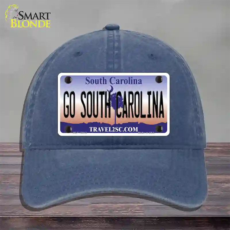 Go South Carolina Novelty License Plate Hat Unconstructed Cotton / Navy