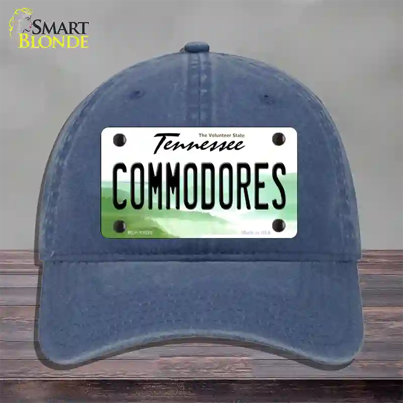 Commodores Novelty License Plate Hat Unconstructed Cotton / Navy