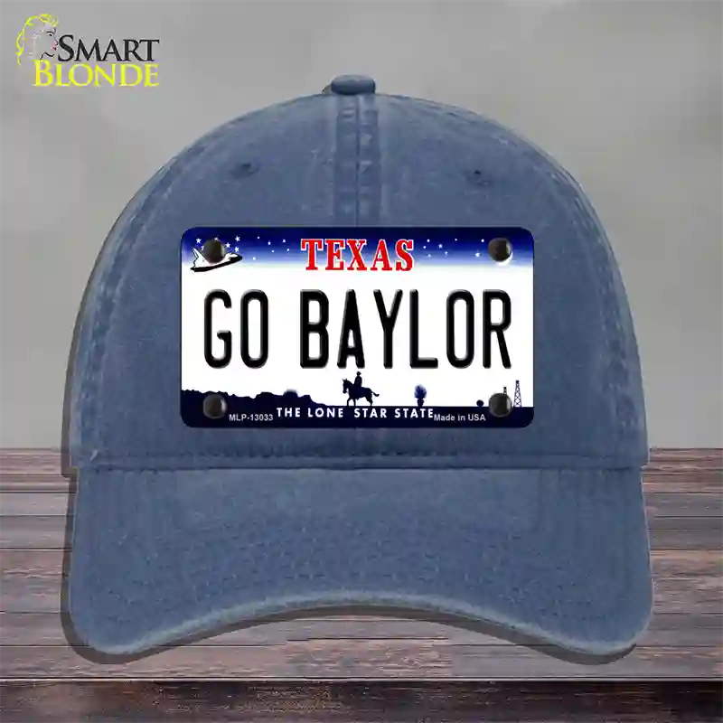 Go Baylor Novelty License Plate Hat Unconstructed Cotton / Navy