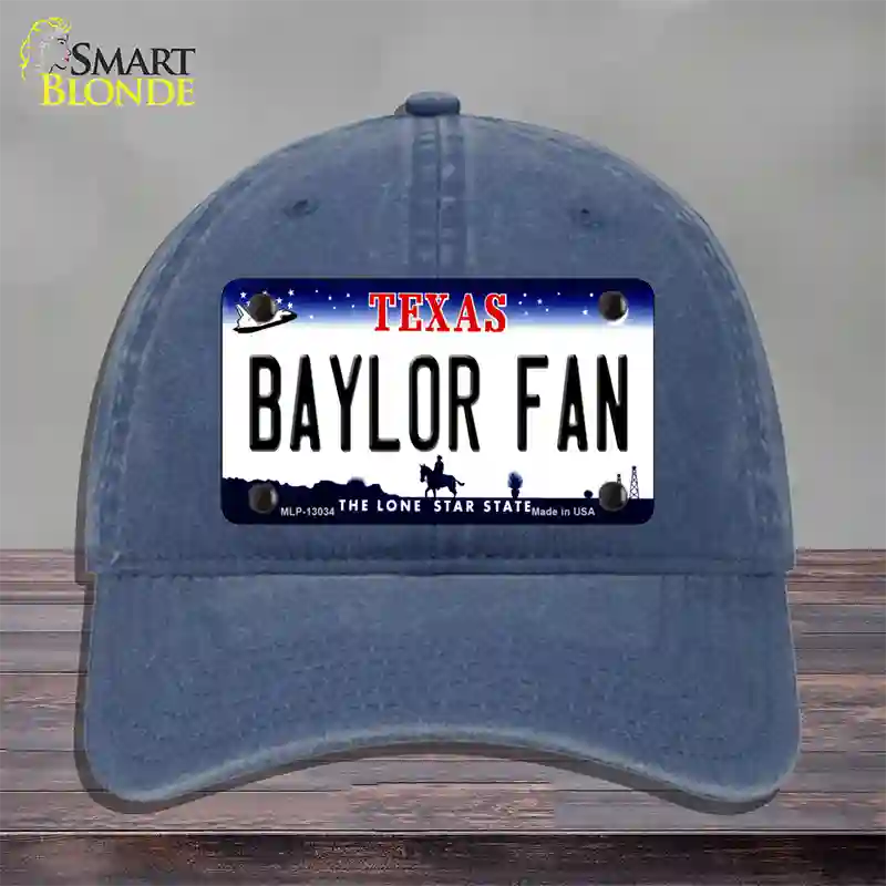 Baylor Fan Novelty License Plate Hat Unconstructed Cotton / Navy