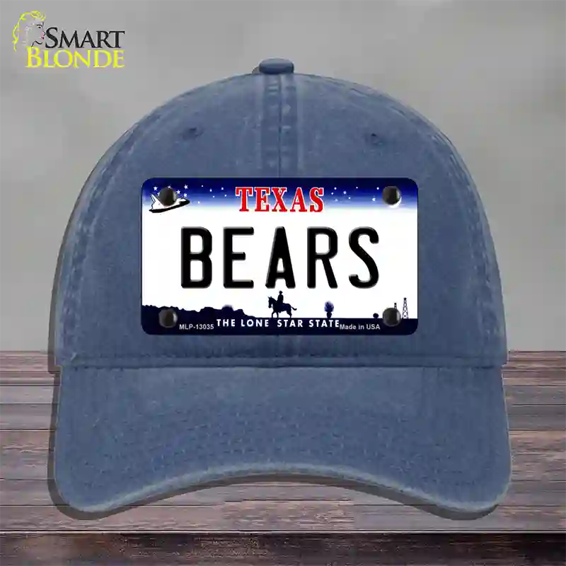 Bears Novelty License Plate Hat Unconstructed Cotton / Navy