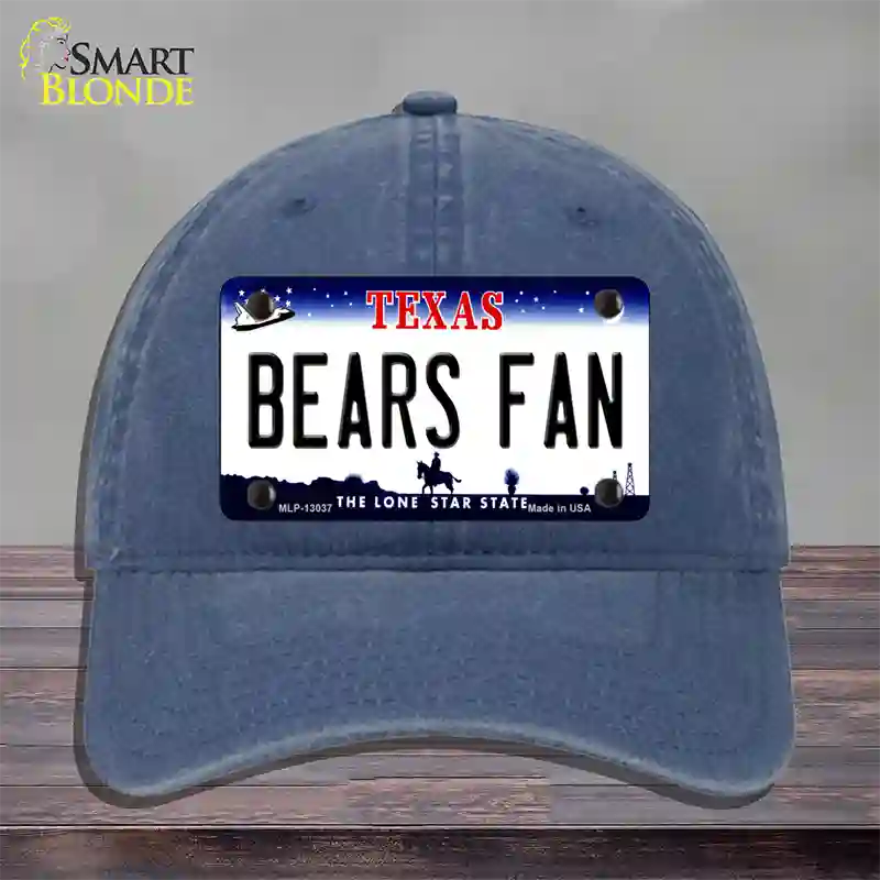 Bears Fan Novelty License Plate Hat Unconstructed Cotton / Navy