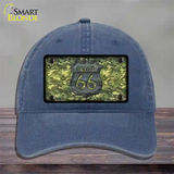 Route 66 Camouflage Novelty License Plate Hat Unconstructed Cotton / Navy