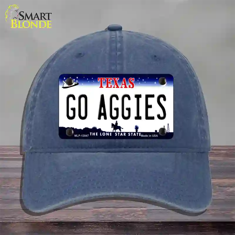 Go Aggies Texas Novelty License Plate Hat Unconstructed Cotton / Navy