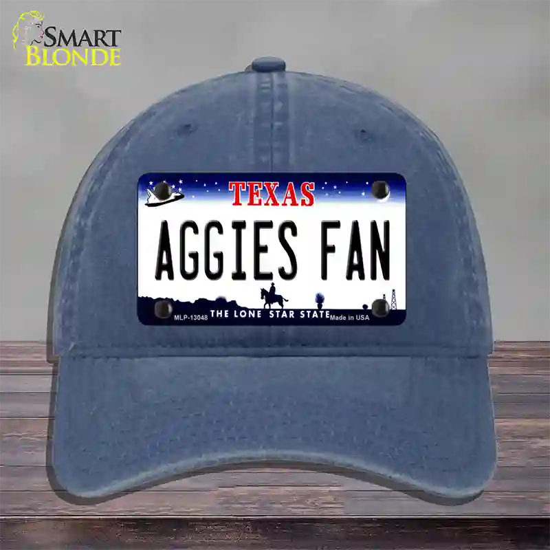 Aggies Fan Texas Novelty License Plate Hat Unconstructed Cotton / Navy