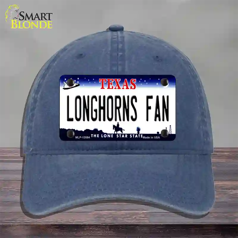 Longhorns Fan Novelty License Plate Hat Unconstructed Cotton / Navy