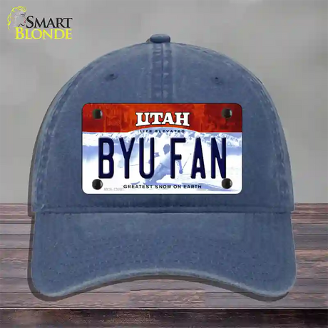 BYU Fan Novelty License Plate Hat Unconstructed Cotton / Navy