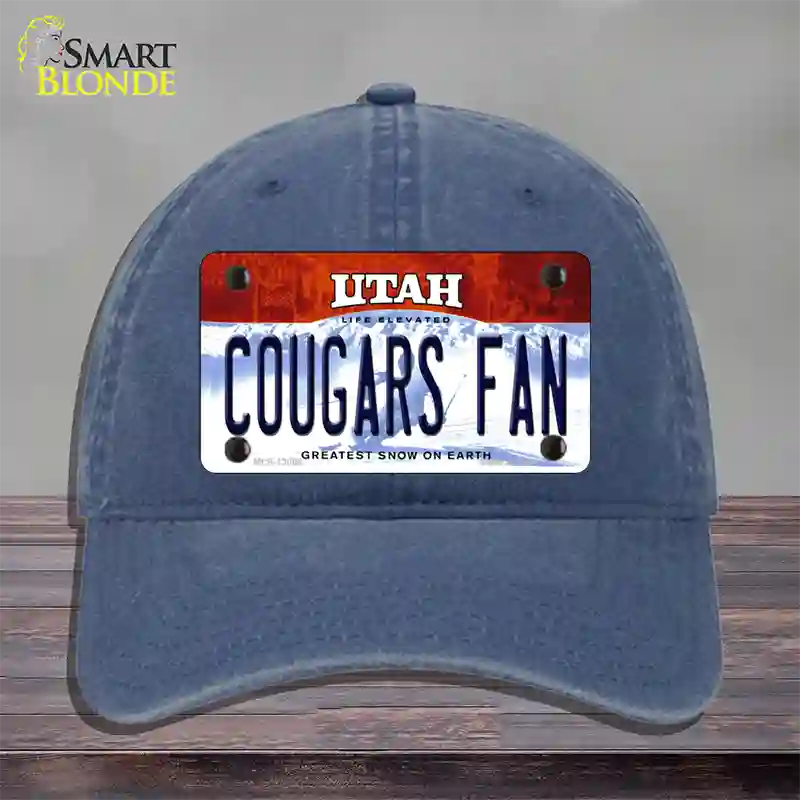 Cougars Fan Utah Novelty License Plate Hat Unconstructed Cotton / Navy