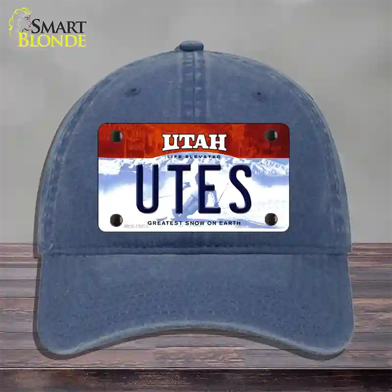 Utes Novelty License Plate Hat Unconstructed Cotton / Navy