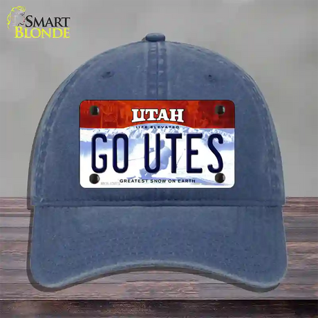 Go Utes Novelty License Plate Hat Unconstructed Cotton / Navy