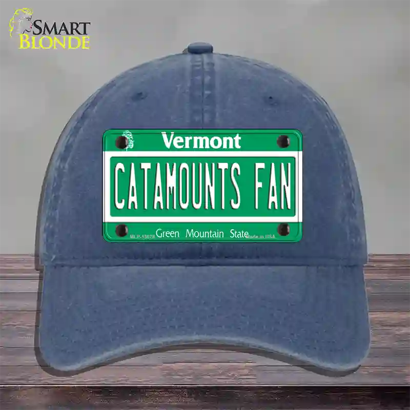 Catamounts Fan Novelty License Plate Hat Unconstructed Cotton / Navy