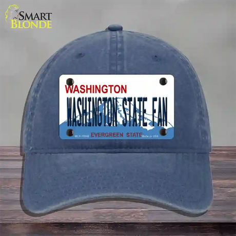 Washington State Fan Novelty License Plate Hat Unconstructed Cotton / Navy