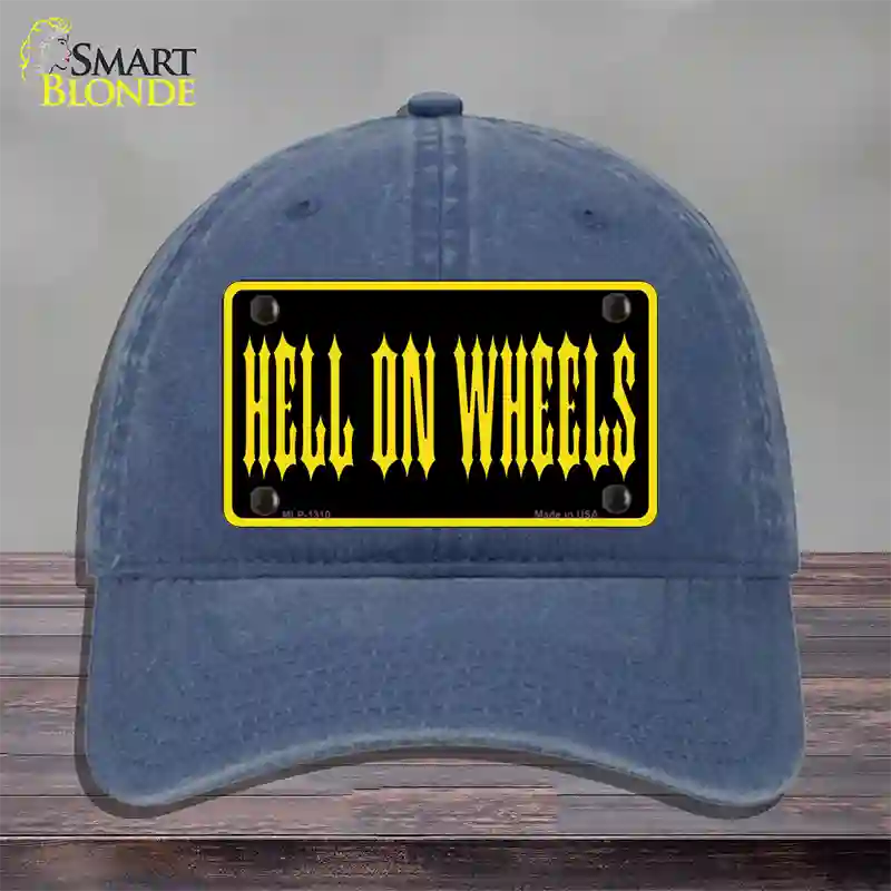 Hell On Wheels Novelty License Plate Hat Unconstructed Cotton / Navy