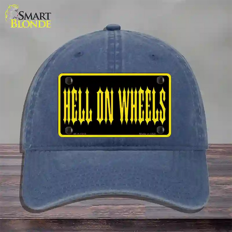 Hell On Wheels Novelty License Plate Hat Unconstructed Cotton / Navy